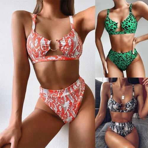 Sexy High Waist Bikini Leopard Swimwear Women Brazilian Bikinis 2020 Mujer High Waisted Bathing Suits Push Up Swimsuit monokini