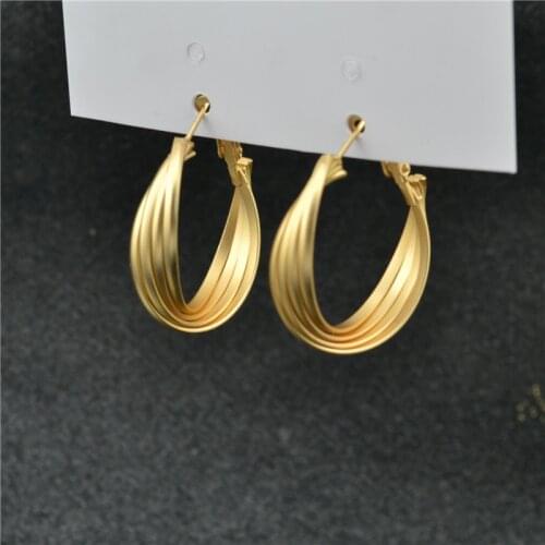 Clipped on the ears Non pierced Earrings for women Small circle Matt Round Fashion Jewelry Leisure personality Ladies Earrings