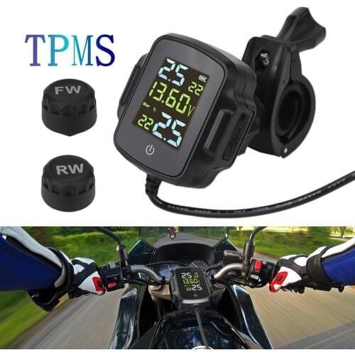 TPMS Motorcycle Tire Pressure Sensors Monitoring System USB Charger 3.0 Smart Tyre Alarm Kit Motorbike Pit Dirt Bike Accessories