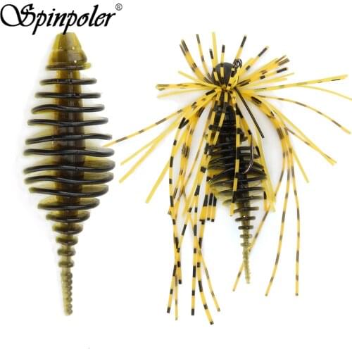 Spinpoler 10pcs Soft Plastic Lures Creature Bait 5.3cm 1.6g Soft Worm Swimbaits Deep Ribes Freshwater Bass Lures Walleye Trout