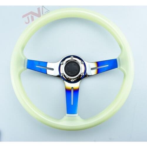 Sports Steering Wheel Glow JDM Racing Drift Modified Steering Wheel with Brunt Blue Spoke