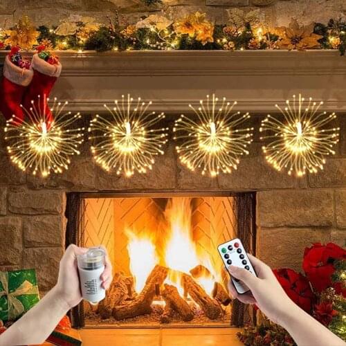150 LED 8 Modes Dimmable with Remote Control for Outdoor Home Patio Explosive Firework Light solar hanging lights waterproof