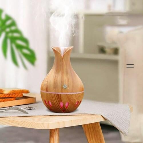 USB Air humidifier Portable Mini Aroma Essential Oil Diffuser Wood Grain LED Aroma Aromatherapy Car Humidifier for Home Office