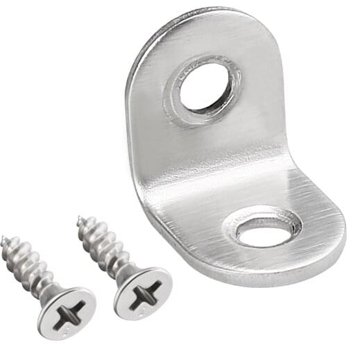 Uxcell Corner Brace Angle Bracket Fastener L Shape 20mmx20mmx16mm Stainless Steel for Fasten Desks, Chairs, Beds 8pcs
