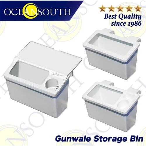 Oceansouth Gunwale Storage Bin Fishing Gear Aluminum Boat Bait Cup Holder Board Marine Canoe Yacht Fishing Boat Accessories