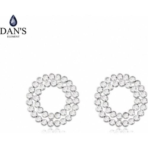 DANS Colors Real Austrian crystals Stud earrings for women Earrings s New Sale Hot Round 95291