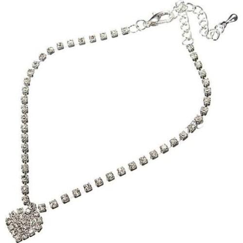 Women Lady Crystal Rhinestone Love Heart Anklet Ankle Bracelet Chain Jewelry