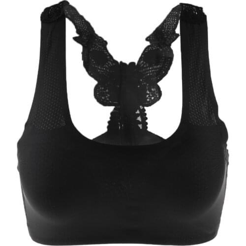 Women Cotton Pullover Sport Bra Seamless Wireless Stretchy Sports Bra