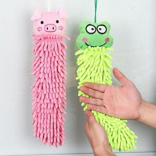 1Pcs New Lovely Gift Cartoon Hanging Chads Hand Baby Kids Children Towel Chenille Bath Towel Easy Dry
