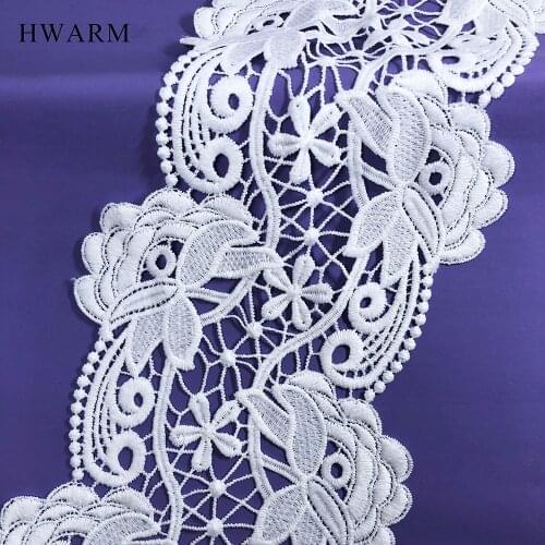 10yard High Quality Smooth Curve Flower Dress Accessories White Sewing Trim African Arts Craft Lace Fabric Ribbon Diy 13cm Women