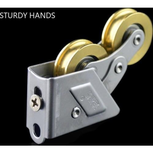 2pcs/lot Cupboard Door Sliding Track Wheels Rollers Sliding Door and Window Stainless Steel Pulley Home Hardware Accessories