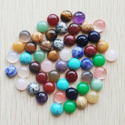 2018 fashion top quality assorted natural stone round CAB CABOCHON beads for jewelry Accessories 10mm wholesale 100pcs/lot free