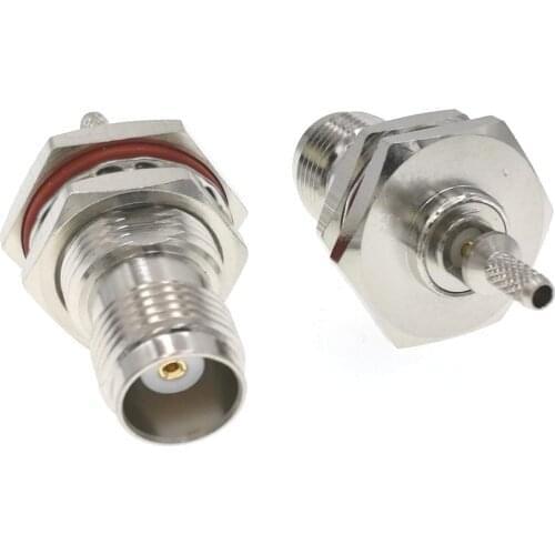 50PCS RF Connector Socket TNC Female With O-Ring Bulkhead Panel Nut Window Crimp for RG316 RG174 RG179 LMR100 Cable