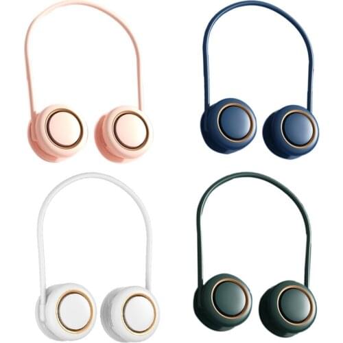 Bladeless Hanging Neck Fan USB Rechargeable 2000MAh Portable Sports Fan Headphone Design Mini Air Cooler