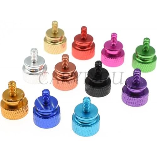 5PCS 6#-32*6.5 Aluminum Alloy Computer Case Side Panel Hard Disk Hand Screw Knurling Thumb Screws Color Nail