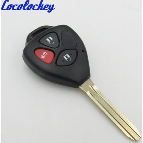 Cocolockey Remote Uncut Blank Key Fob Keyless Entry Shell Case For Toyota RAV4 3 Button No Logo