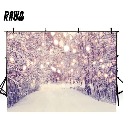 DAWNKNOW Merry Christmas Winter Fireplace Photography Background Snow Light Backdrops For Children Photocall Photo Studio lv1057