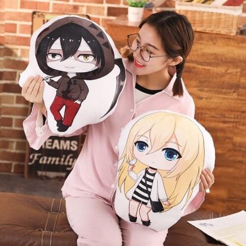 20cm/45cm Anime Angels of Death double sided Manga Pillow Stuffed Plush Toy Home Decoration Cushion Pillow