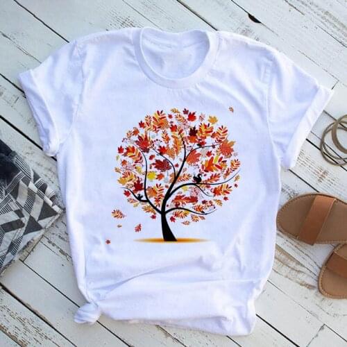 Womens T-shirt Summer Round Neck Flower Print Basic O-Neck White T-shirt Ladies Streetwear Harajuku Style T-shirt Graphic Tees