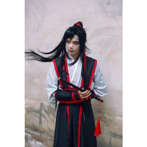 Mo Dao Zu Shi Cosplay Wei Wuxian Young Grandmaster of Demonic Cultivation Costume Anime Wei wuxian Wig shoes Flute Costume