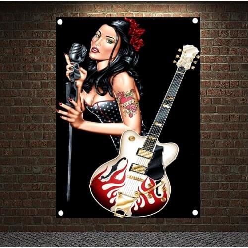 Metal Music pop Band graffiti culture Shabby chic Rock poster flag banner tapestry cloth Art Bar Cafe Bedroom Home Decor Gift H