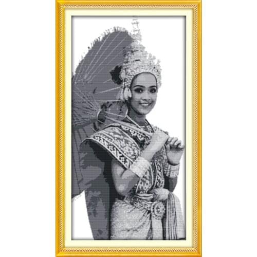 Sweet smile cross stitch kit people 18ct 14ct 11ct count print canvas stitches embroidery DIY handmade needlework