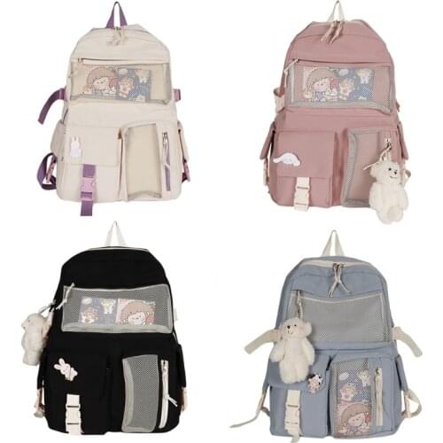 Nylon Women Backpack Fashion Waterproof Rucksack for Teen Girls School Bag Cute Student Bookbag Travel