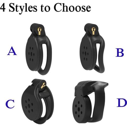 New HT-V4 Male Chastity Device Super Small 3D Printed Cobra Mamba Snake Cock Cage with 4 Penis Rings Chastity Belt Adult Sex Toy