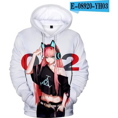 New Fashion 3D Darling in the franxx Hoodies Men Women Sweatshirts Anime Hooded Autumn Hip Hop Pullovers Boys Girls Tracksuits