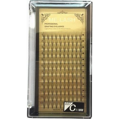 Factory Wholesale 10 Boxes/lot 10D Premade Fans Short Stem Individual Eyelashes 0.07mm Thickness C curl Individual Eyelashes