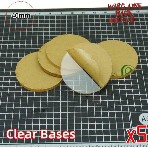 TRANSPARENT / CLEAR BASES for Miniatures - 40mm round clear bases