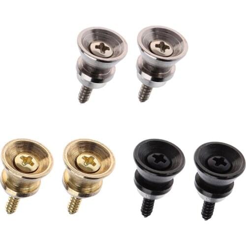 2Pcs Guitar / Bass Strap Lock Strap Lock Straplock Button Black Guitar Parts Accessories New