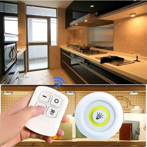 Dimmable LED Under Cabinet Light with Remote Control Battery Operated LED Closets Lights for Wardrobe Bedroom Bathroom lighting