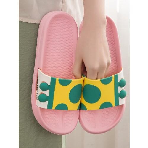 Women Thick Platform Slippers Summer Fashion Soft Sole Beach Slide Sandals Men Couples Indoor Bathroom Anti-Slip Shoes Home