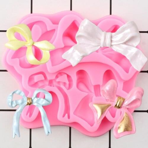 3D Bowknot Cake Border Silicone Mold Wedding Cupcake Topper Fondant Cake Decorating Tools DIY Candy Clay Chocolate Gumpaste Mold