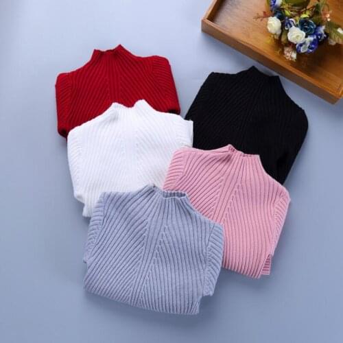 Baby Toddler Teen Children Clothes Kids Pullover Sweaters Autumn Winter Long Sleeve School Girls Sweater Turtleneck Knit Tops