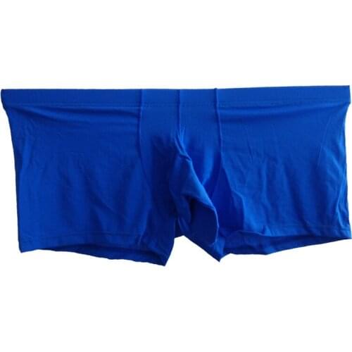 Mens Soft Boxer Homme Gay Lingerie Men Underwear Ice Silk Cueca Sexy Men Shorts Elephant Nose Boxer Panties