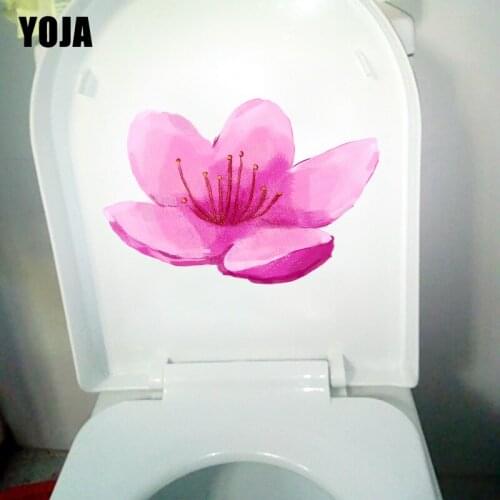 YOJA 23*15.2CM Pink Peach Home Bedroom Wall Decor Decal Cute Cartoon WC Toilet Sticker T1-1478