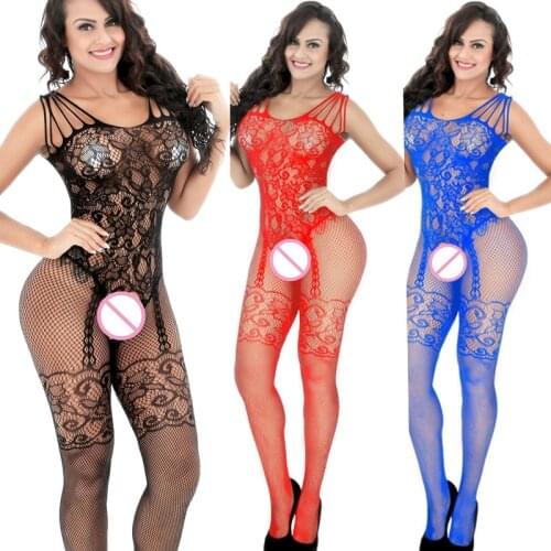 Ladies sexy lingerie hot crotchless body suit bodystockings sexy costumes fishnet bodysuit lingerie open cortch sock for women