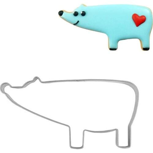 Novelty Cute Lovely Polar Bear Shape Metal Cookie Cutters For Kids Sugar Craft Kitchen Tools DH043