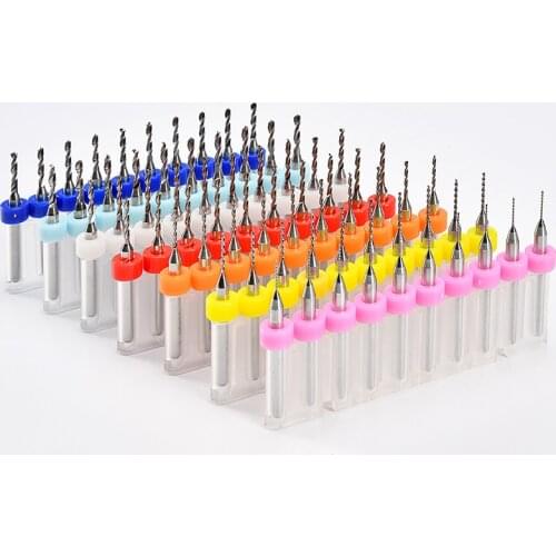 10pc/Set 0.1-1.0mm, 0.3-1.2mm, 0.6-1.5mm, 1.1-2.0mm, 2.1-3.0mm PCB Mini Drill Bit Tungsten Steel Carbide For Print Circuit Board