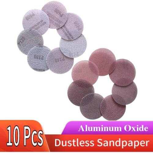 10Pcs Mesh Abrasive Dust Free Sanding Discs 3 Inch 75mm Anti-blocking Dry Grinding Sandpaper 120 to 1000 Grit Hook Loop For Car