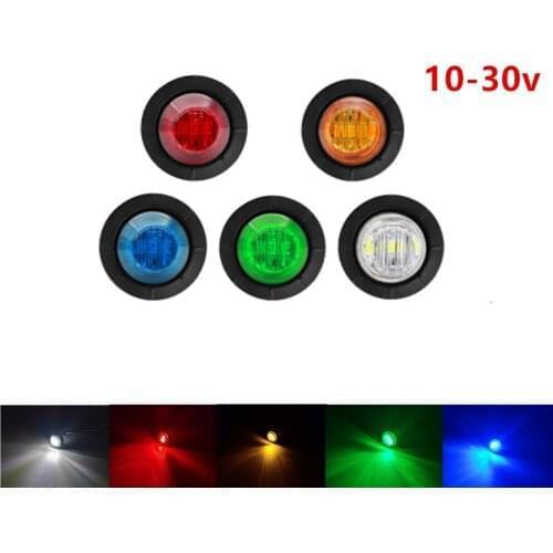 100pcs Amber Red 12V 24v 3/4" Sealed led Truck trailer bus Lorry side Marker Clearance Lamp with 630mm wires