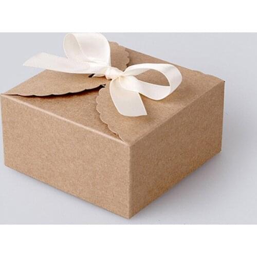 1000pcs 9*9*6cm White/brown Kraft Paper Box For Candy/food/wedding/jewelry Gift Box Packaging Display Boxes