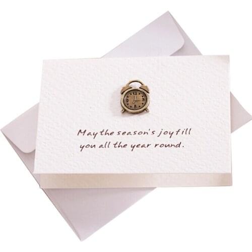 2pcs/set creative envelope small greeting card birthday gift card metal three-dimensional thank you card Stationery Set