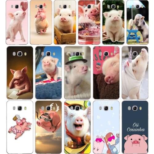 28AA Cute Little Pink Pet Pig Luxury gift Soft Silicone Tpu Cover phone Case for Samsung Galaxy J3 J5 2016 2017 case