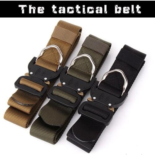 Army Tactical Belt Adjustable Military Airsoft Waistband Outdoor HuntingTraining Metal Buckle Heavy Duty Nylon Waist Belt