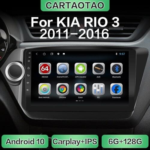 Android 10.0 car radio GPS navigation WiFi CarPlay multimedia player for KIA RIO 3 2011 2012 2013-2016 DSP RDS IPS NO DVD 2din