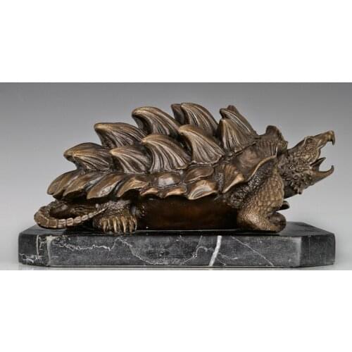Snapping Turtle Bronze Statue Sculpture North America Wildlife Animal Art Hot Casting Brass Home Decor