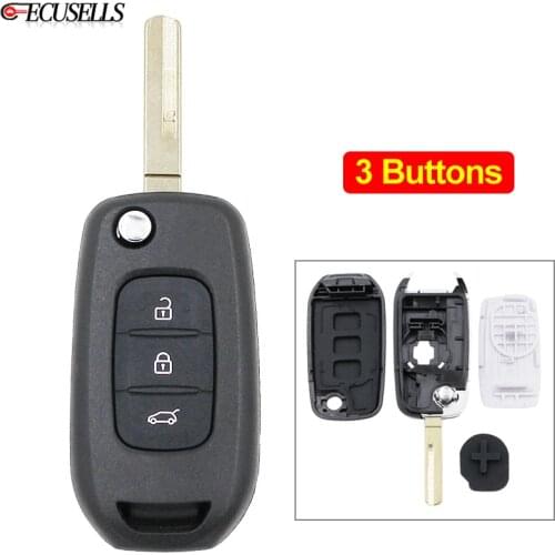 3 Button Folding Flip Remote Smart Car Key Shell Case Housing for Renault Kadjar Captur Symbol Megane 3 2013 2014 2015 2016 2017